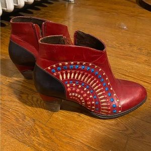 Red and Blue Ankle Boots